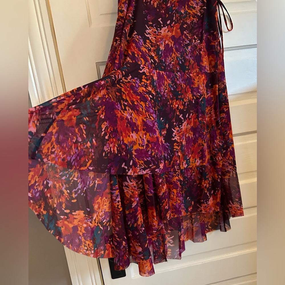 NWOT White House Black Market High Low Skirt - Purple and Orange